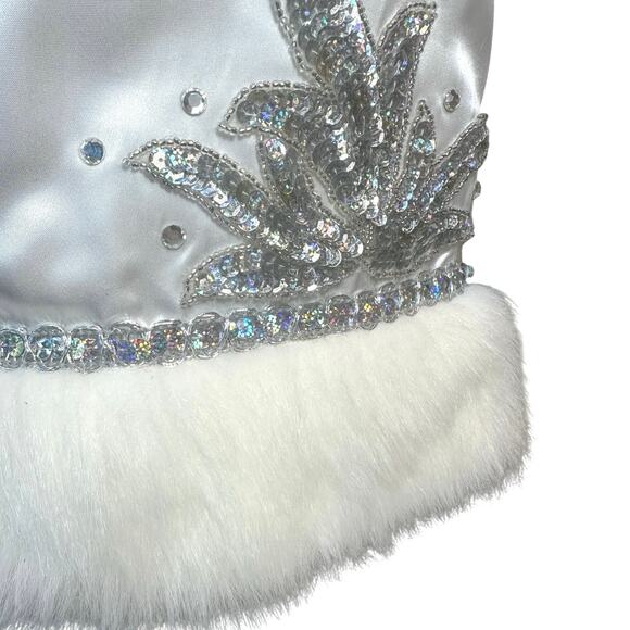 VTG Handmade Cupid Fairy Embellished Rhinestone Fur Top w/Wings Costume Girls XL - Picture 9 of 16